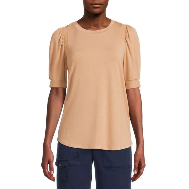 Time and Tru Women's Sheared Shoulder Top - Walmart.com | Walmart (US)