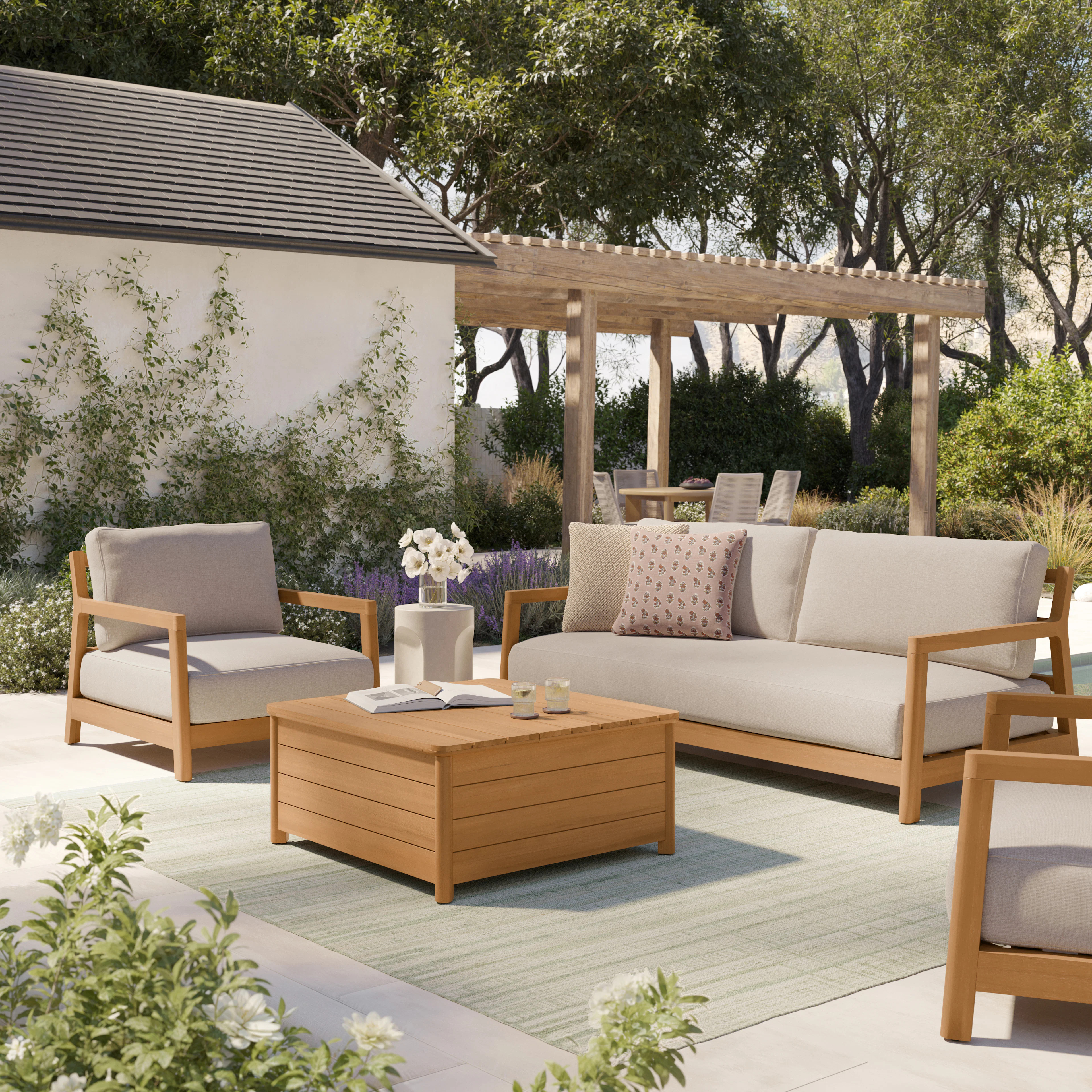 Elise 34" Outdoor Lounge Chair - Basket Beige | Article