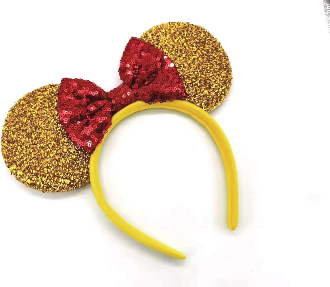 Beauty and the Beast Ears, Belle Ears, Belle Mickey Ears, Disney Inspired Beauty and the Beast Ea... | Amazon (US)