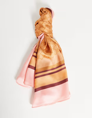 River Island – Schal in Beige mit Schachbrett-Monogrammmuster | ASOS (Global)