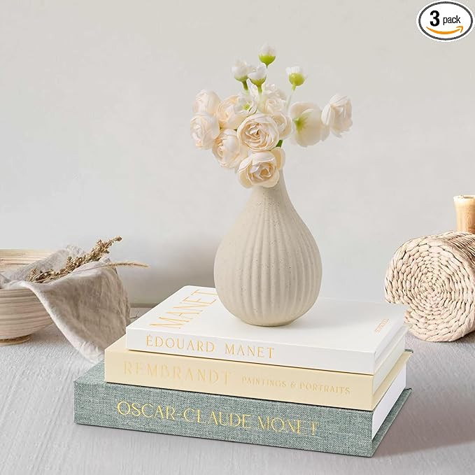 Set of 3 Decorative Books – Linen-Covered Fake Books with Magnetic Closure for Hidden Storage &... | Amazon (US)