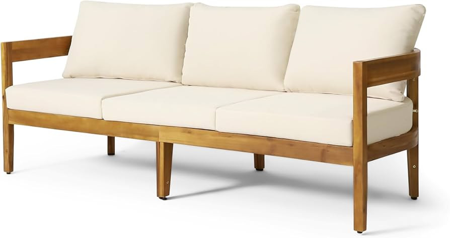 Christopher Knight Home Brooklyn Sofas, Teak + Beige | Amazon (US)