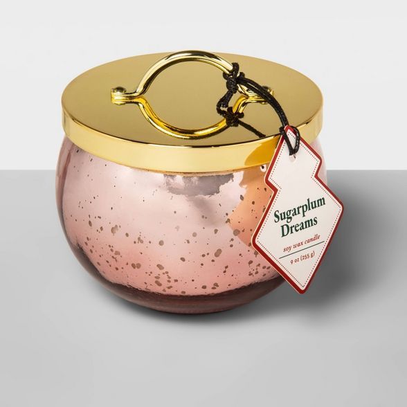 9oz Mercury Glass Ornament Jar Candle Sugarplum Dreams - Opalhouse™ | Target