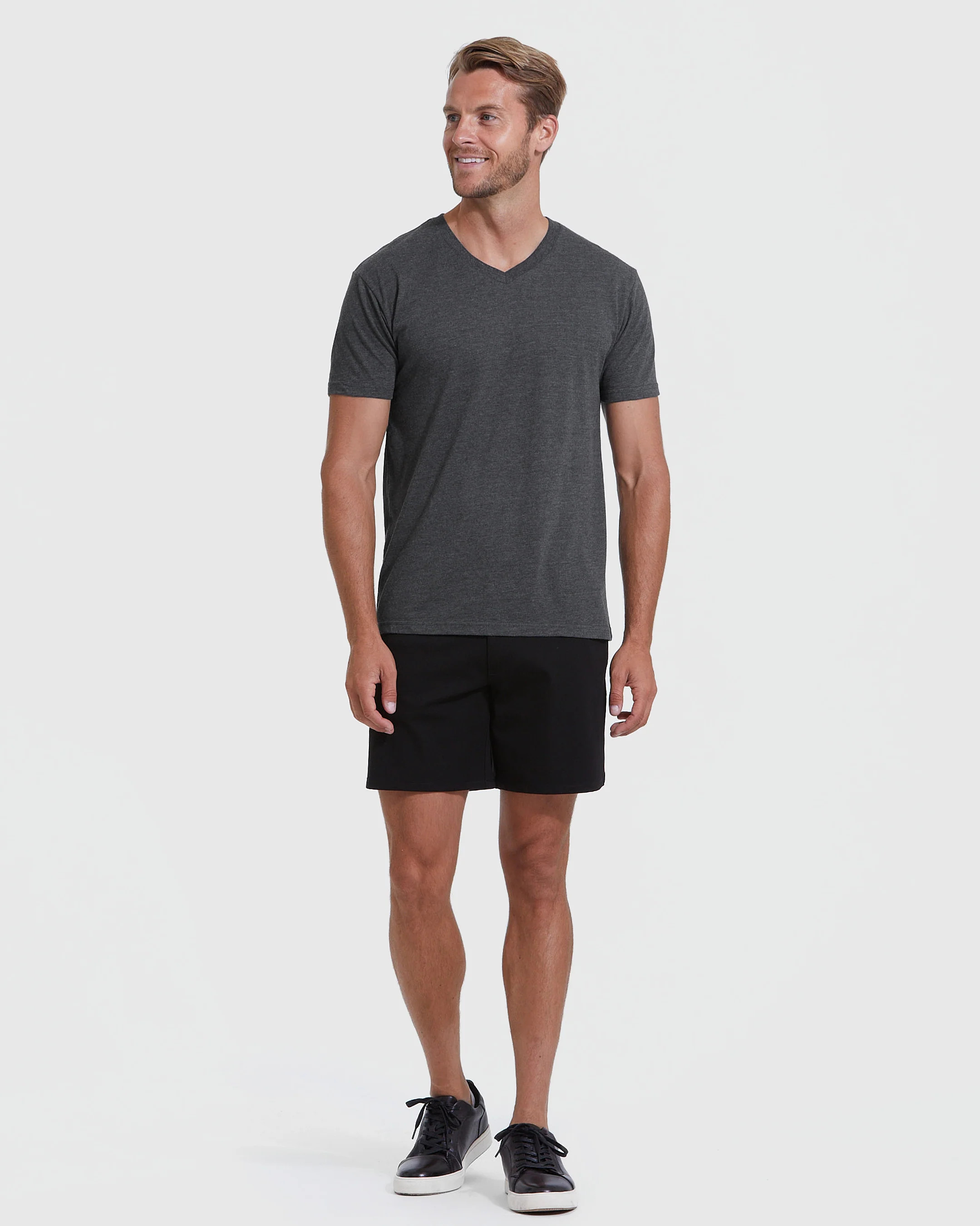 Charcoal Heather Gray Classic V-Neck | True Classic
