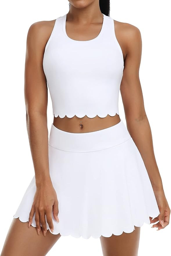 ATTRACO 2 Piece Tennis Dresses for Women Athletic Workout Dress with Shorts and Pockets | Amazon (US)