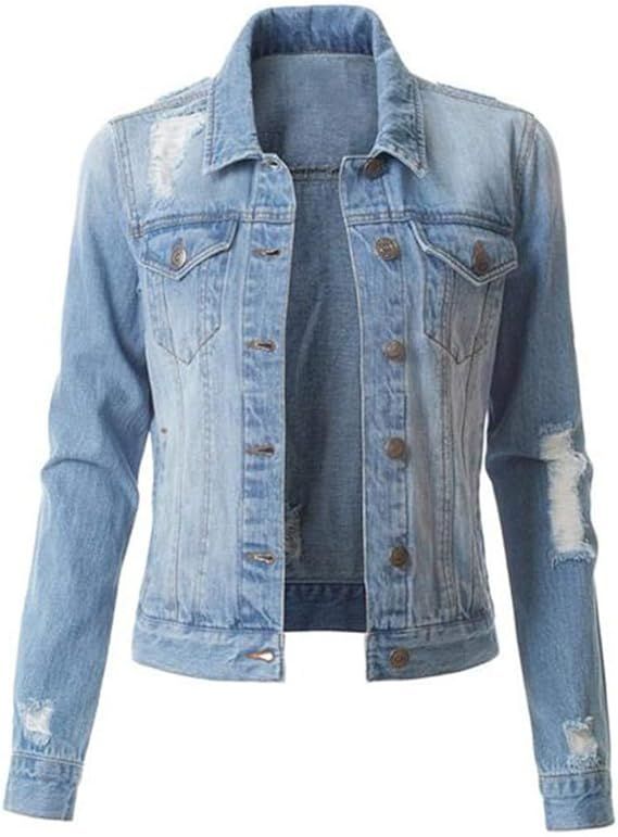 Hemlock Womens Denim Jacket Button Down Jean Coats Teen Girls Denim Jacket Long Sleeve Cropped To... | Amazon (US)