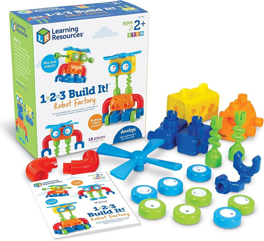 Learning Resources 1-2-3 Build It! Robot Factory - Building Toys, Early Engineering and Science, ... | Amazon (US)