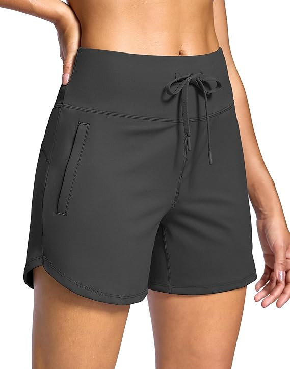 G Gradual Women's Athletic Shorts 5" Running Shorts for Women with 2 Zipper Pockets Quick Dry Lig... | Amazon (US)