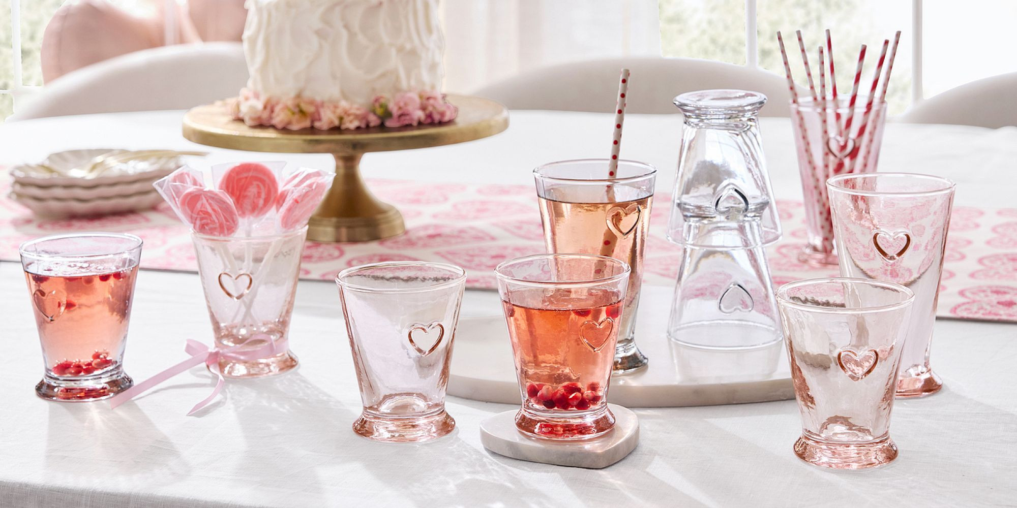 Heart Embossed Drinking Glasses | Pottery Barn (US)