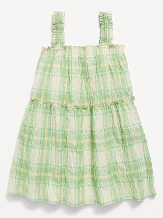 Printed Sleeveless Ruffle-Trim Swing Dress for Toddler Girls | Old Navy (US)
