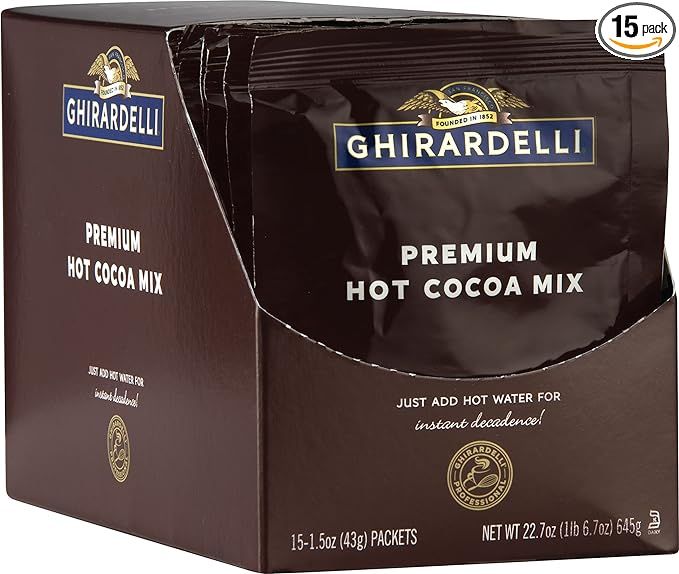 Ghirardelli Premium Hot Cocoa Envelopes, Rich chocolate, 22.7 Ounce (Pack of 15) | Amazon (US)