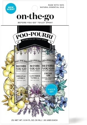 Poo-Pourri Before-You-Go Toilet Spray, On-The-Go Set 3 pack 10 mL, Travel Size (ST9430) | Amazon (US)