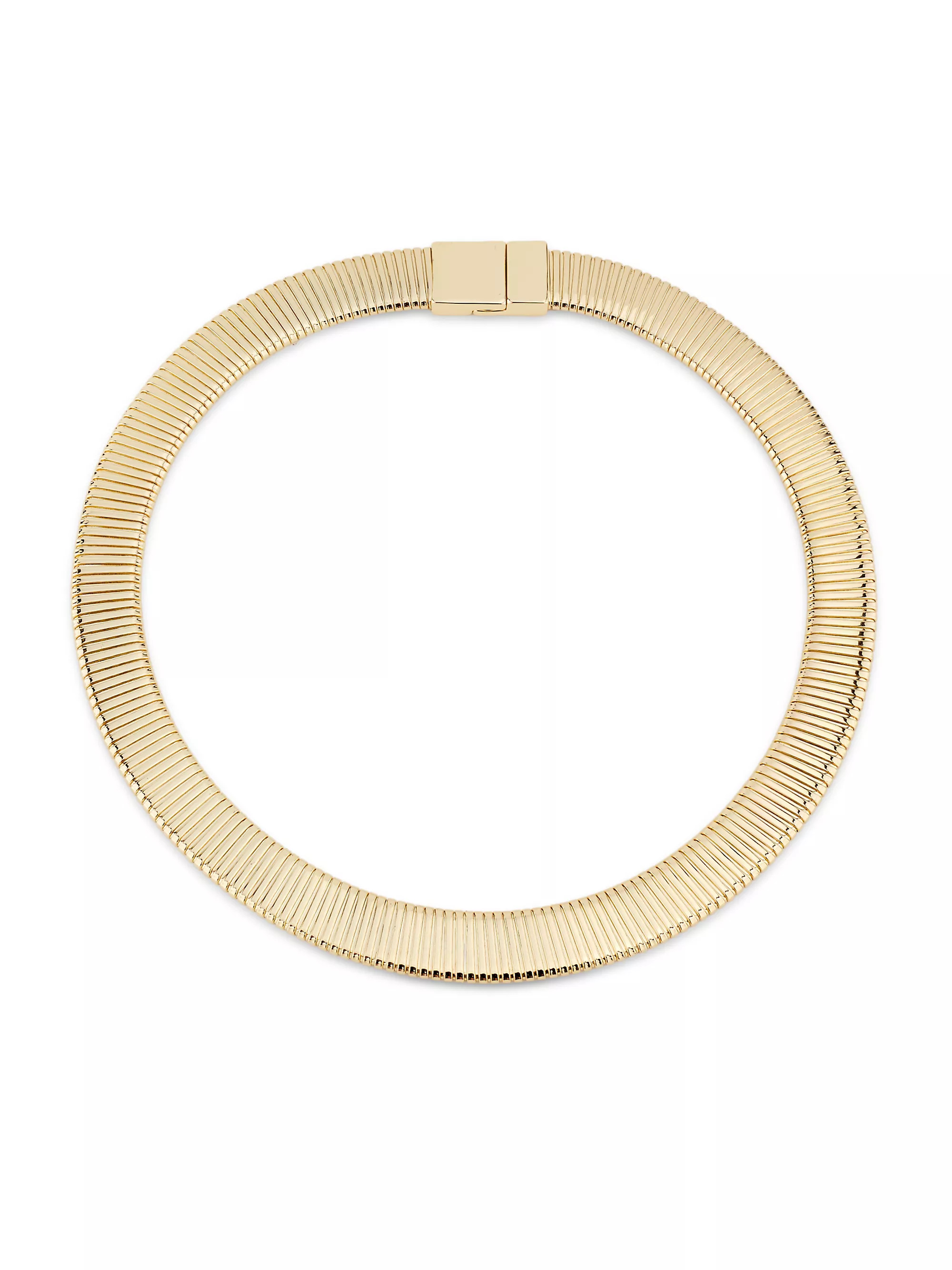 14K-Gold-Plated Tubogas Collar Necklace | Saks Fifth Avenue