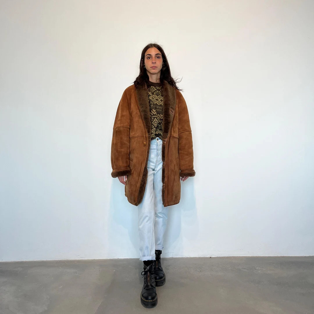 2XL Shearling Vintage Sheepskin / Oversized Sheepskin Coat / Oversized Shear Coat / Original Shea... | Etsy (US)