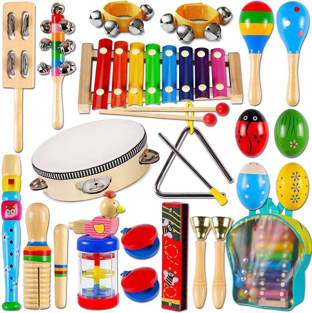 LOOIKOOS Toddler Musical Instruments,Wooden Percussion Instruments Toy for Kids Baby Preschool Ed... | Amazon (US)
