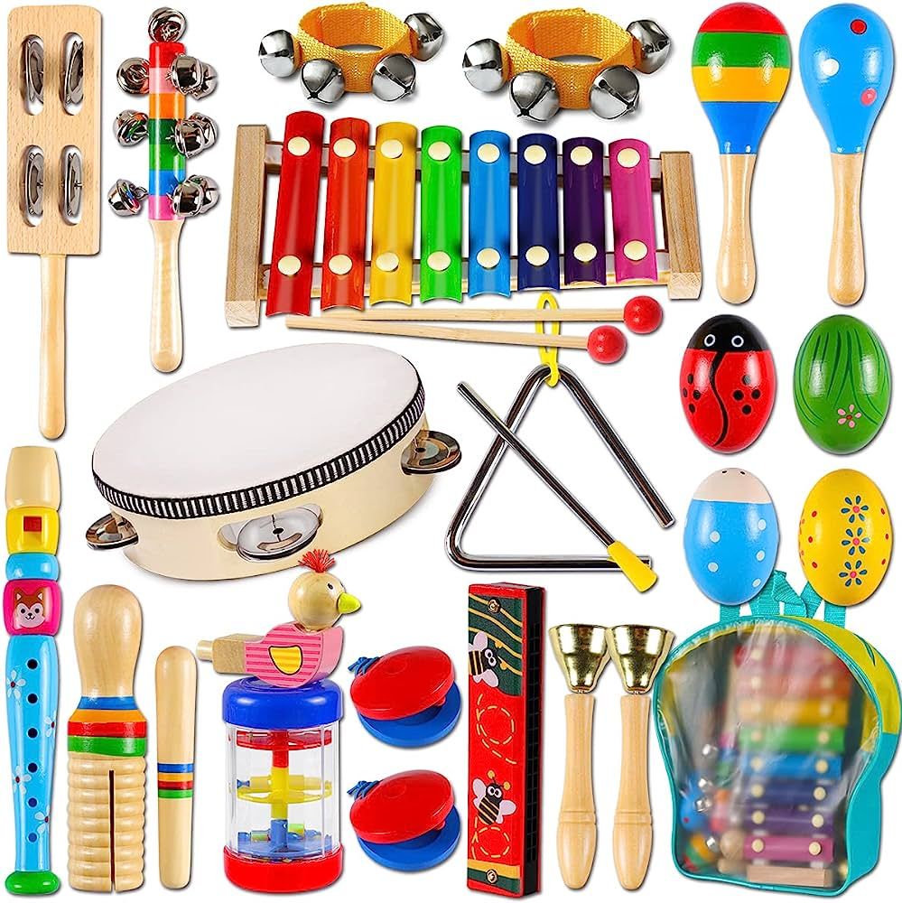 LOOIKOOS Toddler Musical Instruments,Wooden Percussion Instruments Toy for Kids Baby Preschool Ed... | Amazon (US)