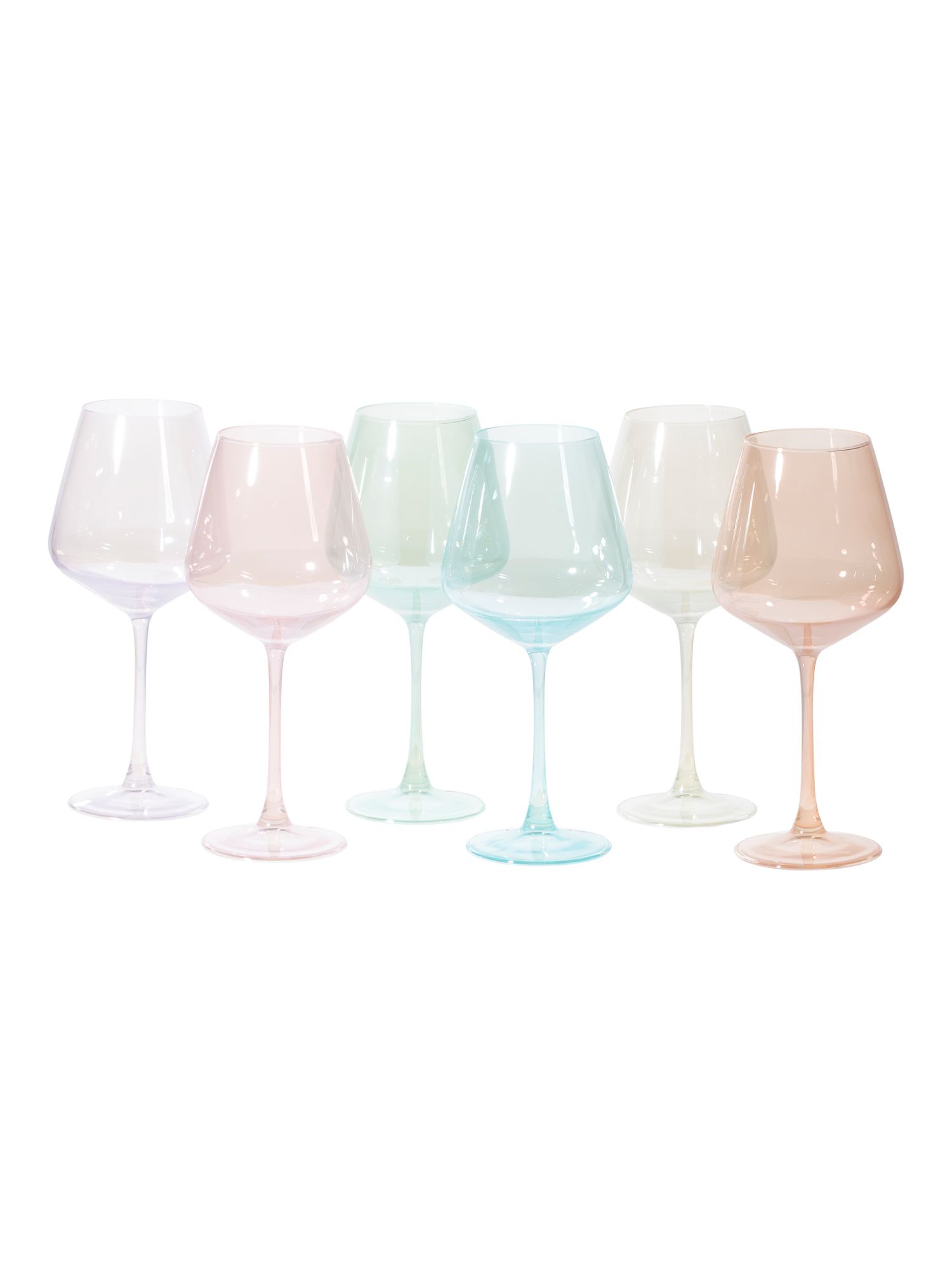 Set Of 6 Milky Stem Assorted Wine Glasses | Drinkware | Marshalls | Marshalls