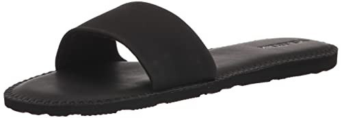 Volcom Women's Simple Synthetic Leather Strap Slide Sandal, Black Out, 11 | Amazon (US)
