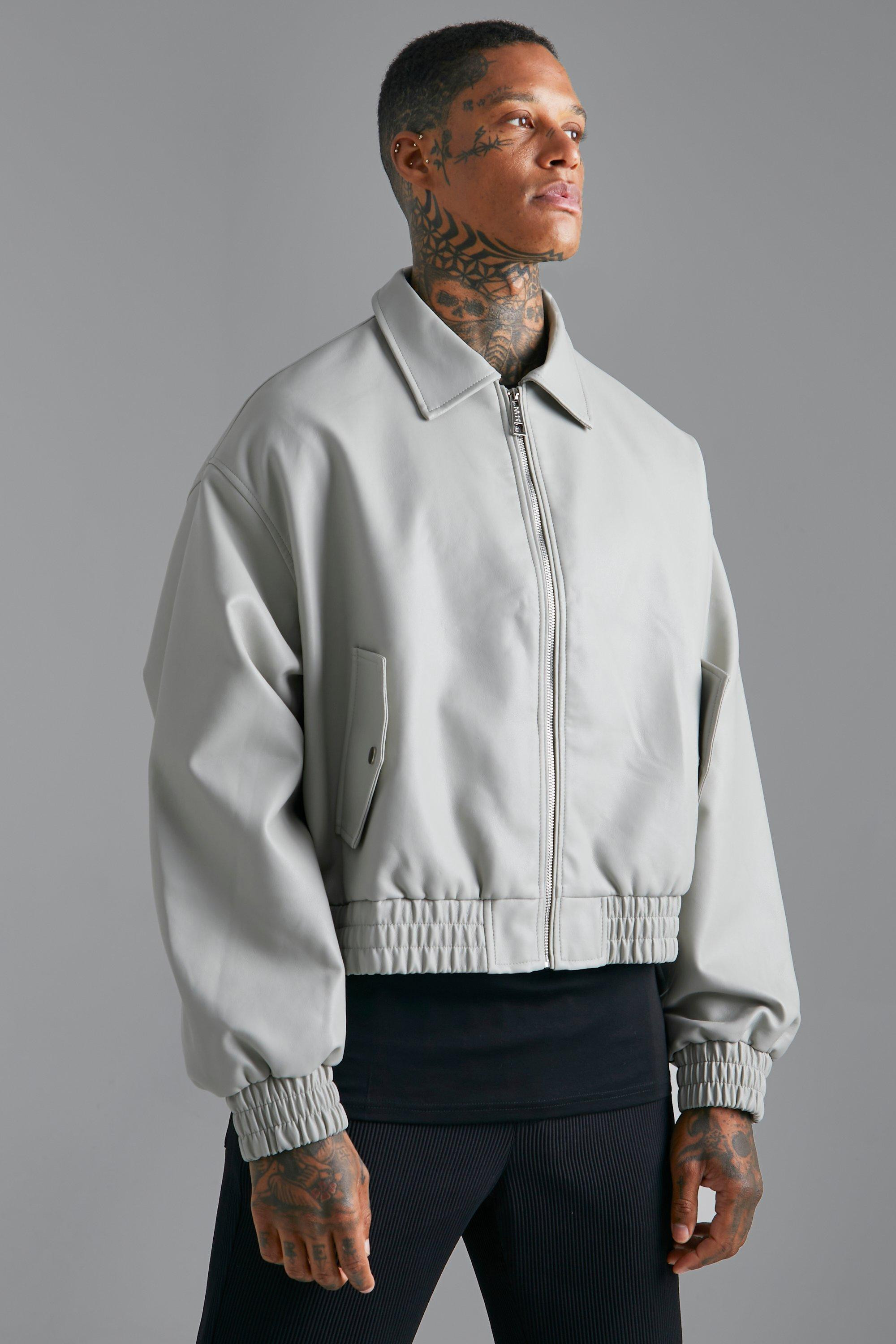 Pu Bomber Jacket With Balloon Sleeve | boohooMAN (DE, IE & UK)