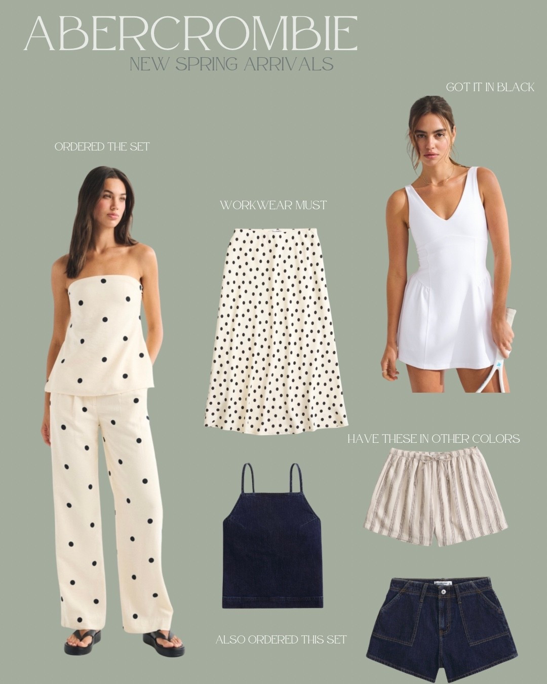 New arrivals from @abercrombie & what I ordered. Polka dots are trending! 