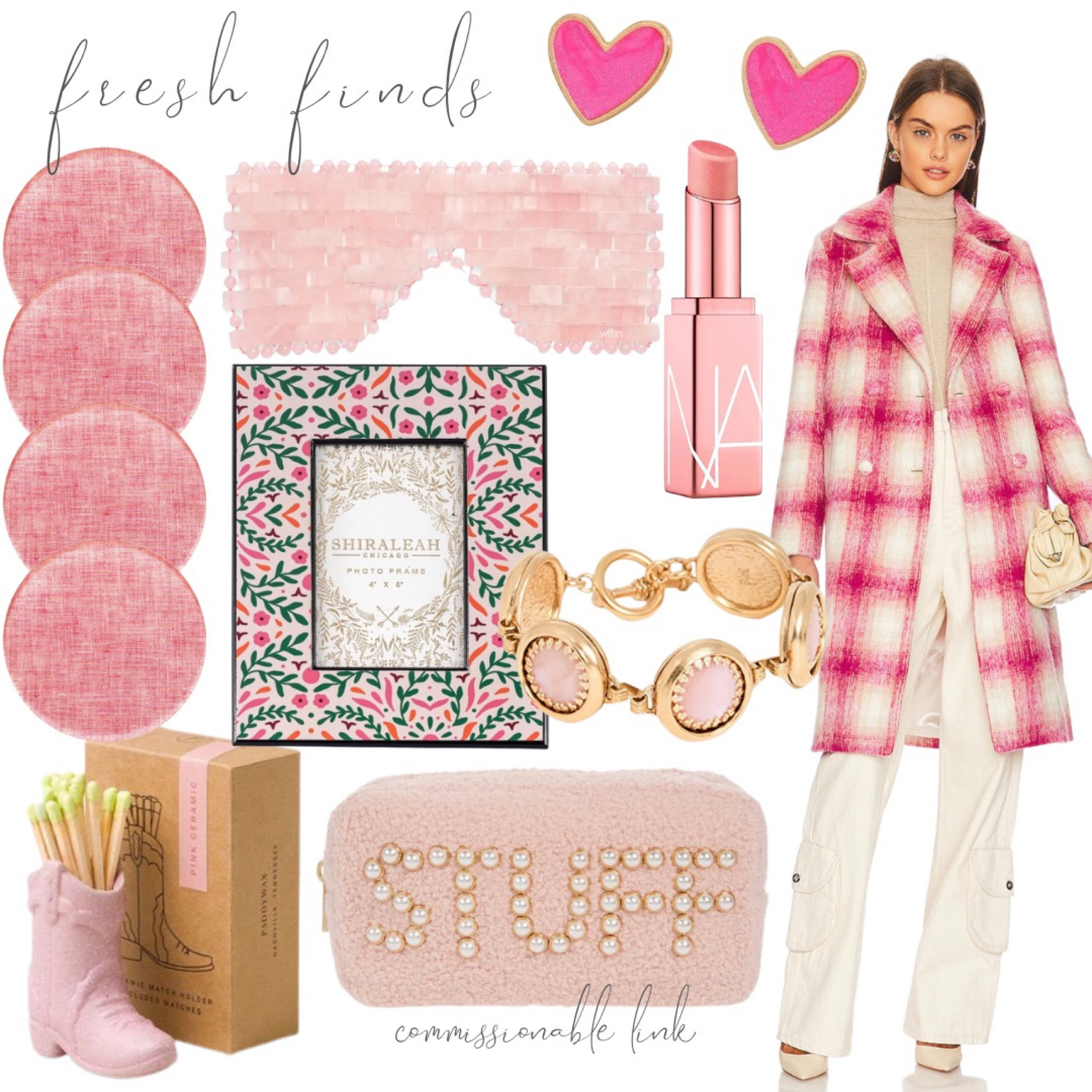 Swipe to see all the fun Valentine’s Day goodies I’m eyeing 💕💕 

Womens coat earrings bracelet lip balm frame rose quartz match holder 

#favoritethings #ilikepink #pinkhomedecor #valentinesdayinspo 

#LTKGiftGuide #LTKunder100 #LTKhome