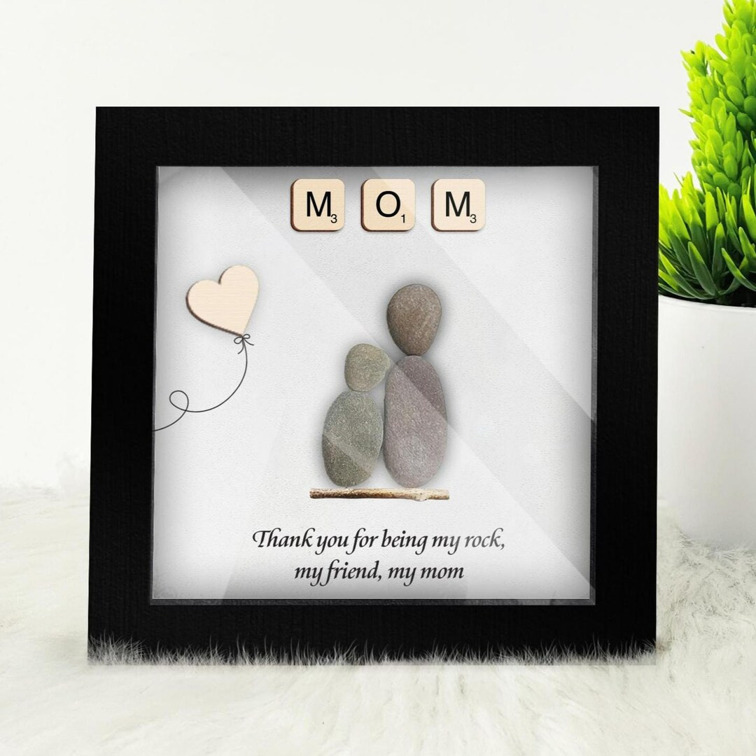 Personalized Mom Pebble Art Frame: Custom Mother Daughter Gift, Christmas Gift for Mom, Unique Gi... | Etsy (US)