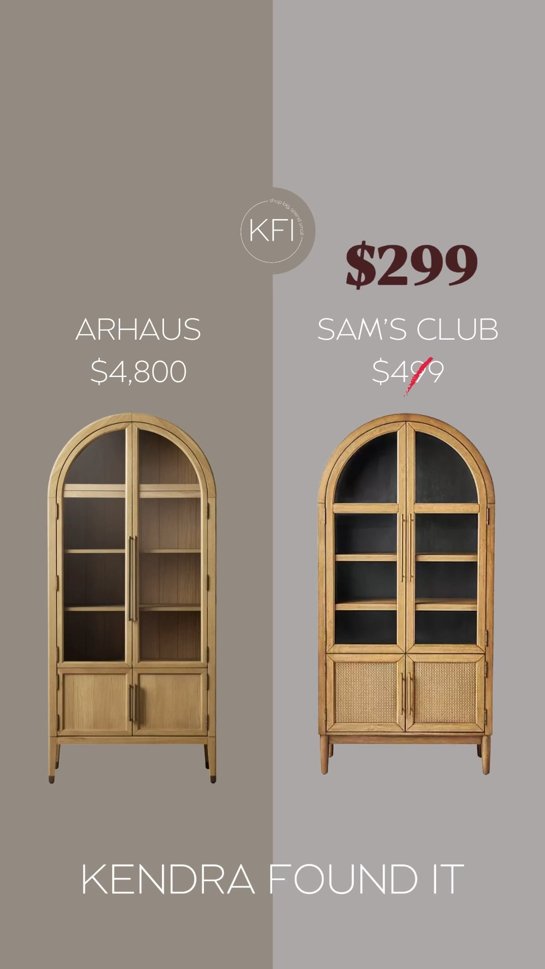 Arhaus Hattie Cabinet dupe for a fraction of the price! If you’ve been dreaming of the $4,800 Arhaus cabinet for your dining room, entryway, or living room, I found a similar look at Sam’s Club — and it’s on sale right now for $299. The arched design, warm wood tone, and glass doors give you that high-end, designer furniture look without the luxury price tag. This piece fits beautifully with modern organic, Studio McGee, Amber Interiors, and transitional home decor styles, and it’s perfect for styling with ceramics, coffee table books, greenery, and woven baskets. 

#LTKHome #LTKSaleAlert
