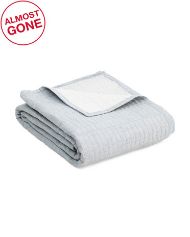 Dune Chambray Reversible Coverlet | TJ Maxx