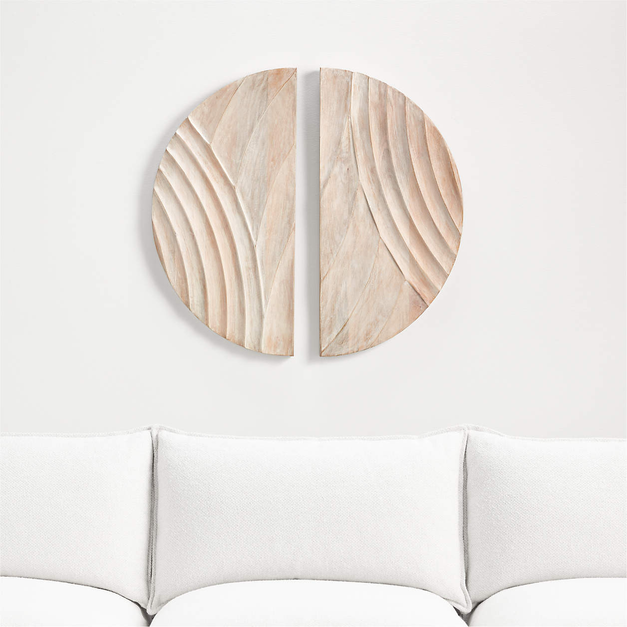 'Dune' Hand-Carved Bleached Wood Wall Art 30"x30" + Reviews | Crate & Barrel | Crate & Barrel