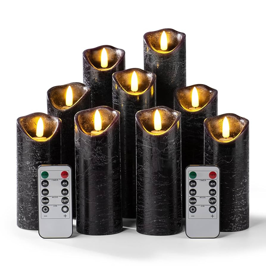 Hausware Set of 9 Flameless Candles Battery Operated LED Real Wax Flickering Electric Candles wit... | Amazon (US)