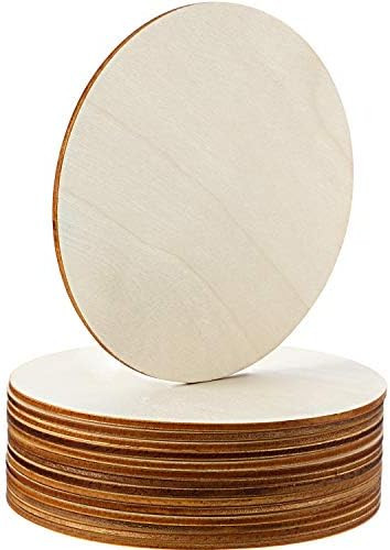 Boao Unfinished Wood Circle Round Wood Pieces Blank Round Ornaments Wooden Cutouts for DIY Craft ... | Amazon (US)