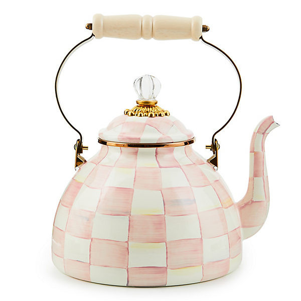 MacKenzie-Childs Rosy Check 3 Quart Tea Kettle | MacKenzie-Childs