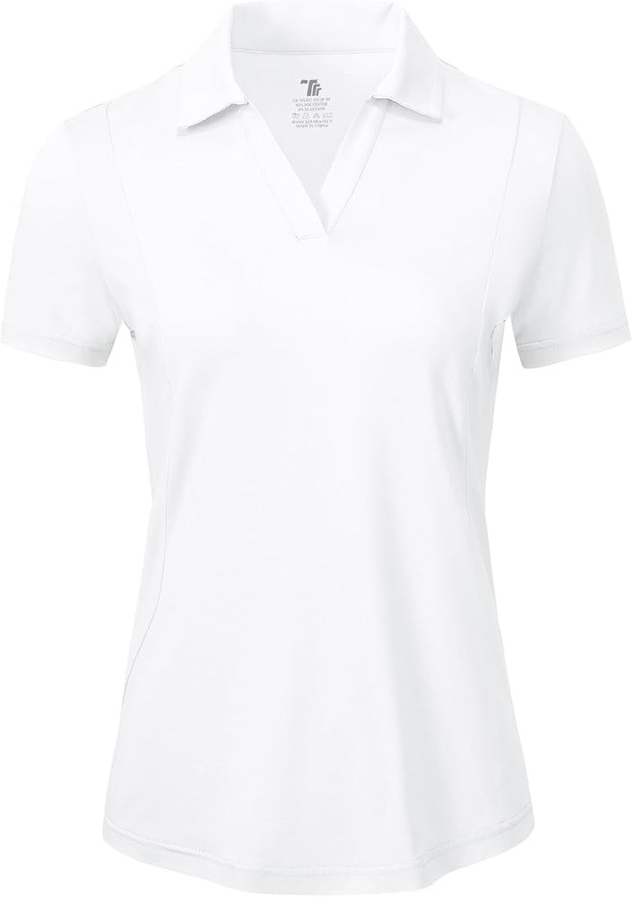 BGOWATU Women's Short Sleeve Golf Tennis Polo Shirts V Neck Collared Workout Tops UV Protection D... | Amazon (US)