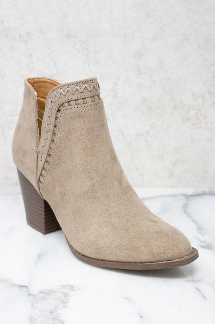 The Hazel Taupe Booties | The Pink Lily Boutique