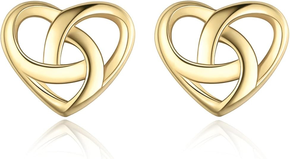 ChicSilver Celtic Earrings for Women Hypoallergenic Sterling Silver Stud Earrings, Heart/Triangle... | Amazon (US)