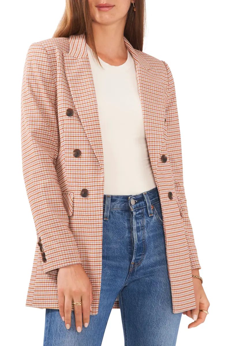 1.STATE Plaid Double Breasted Long Blazer | Nordstrom | Nordstrom