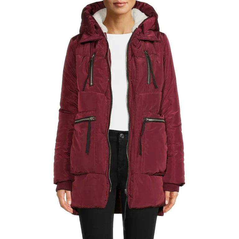 Jason Maxwell Women's Side Zip Puffer Coat - Walmart.com | Walmart (US)