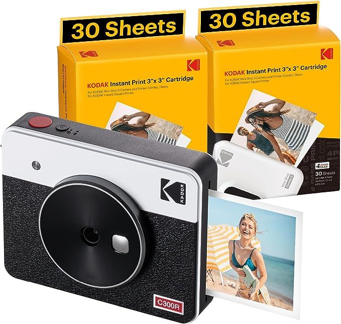 KODAK Mini Shot 3 Retro 4PASS 2-in-1 Instant Digital Camera and Photo Printer (3x3 inches) + 68 S... | Amazon (US)