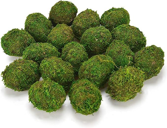 Byher Decorative Moss Eggs, Moss Balls for Home Decor (Pack of 18) | Amazon (US)