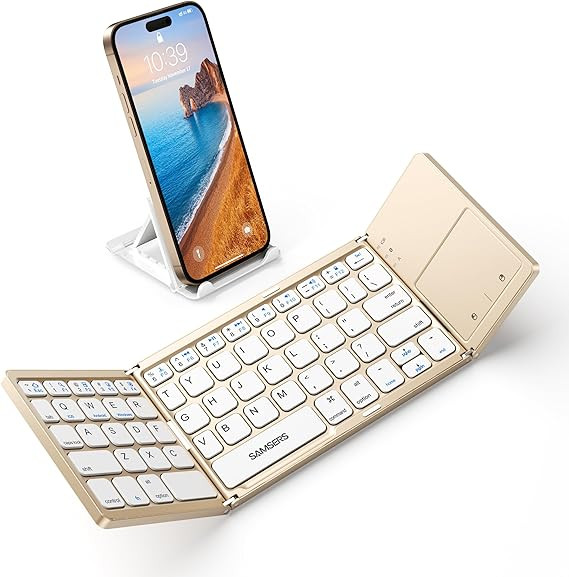 Samsers Foldable Bluetooth Keyboard with Touchpad - Portable Wireless Keyboard with Holder, Recha... | Amazon (US)