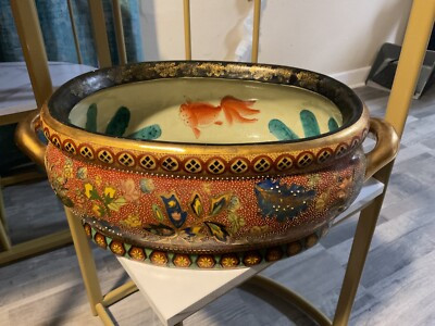 Vintage Chinese Moriage Foot Bath Satsuma Oriental Tub | eBay US