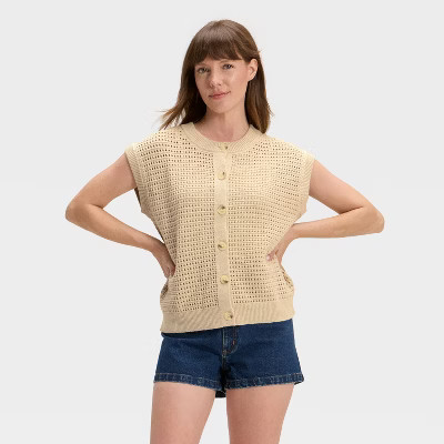 Women's Pointelle Sweater Vest - Universal Thread™ | Target