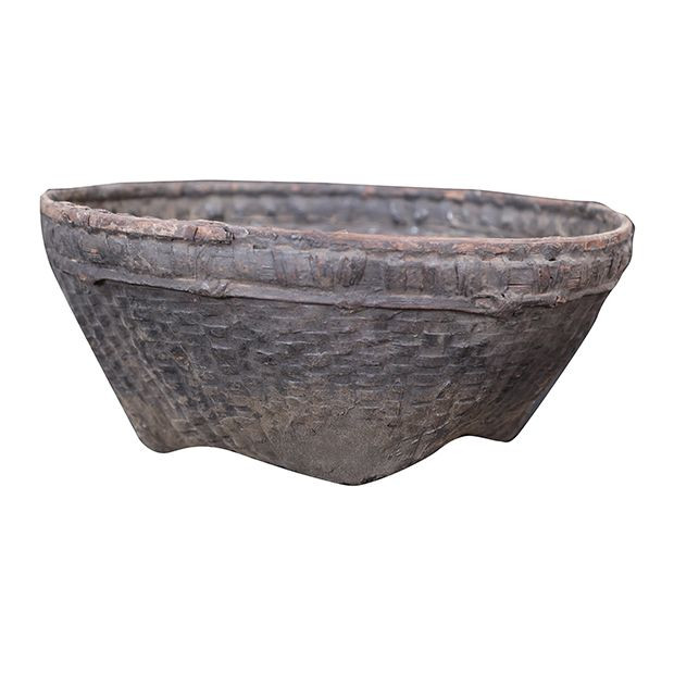 Vintage Bamboo Picking Basket | Antique Farm House