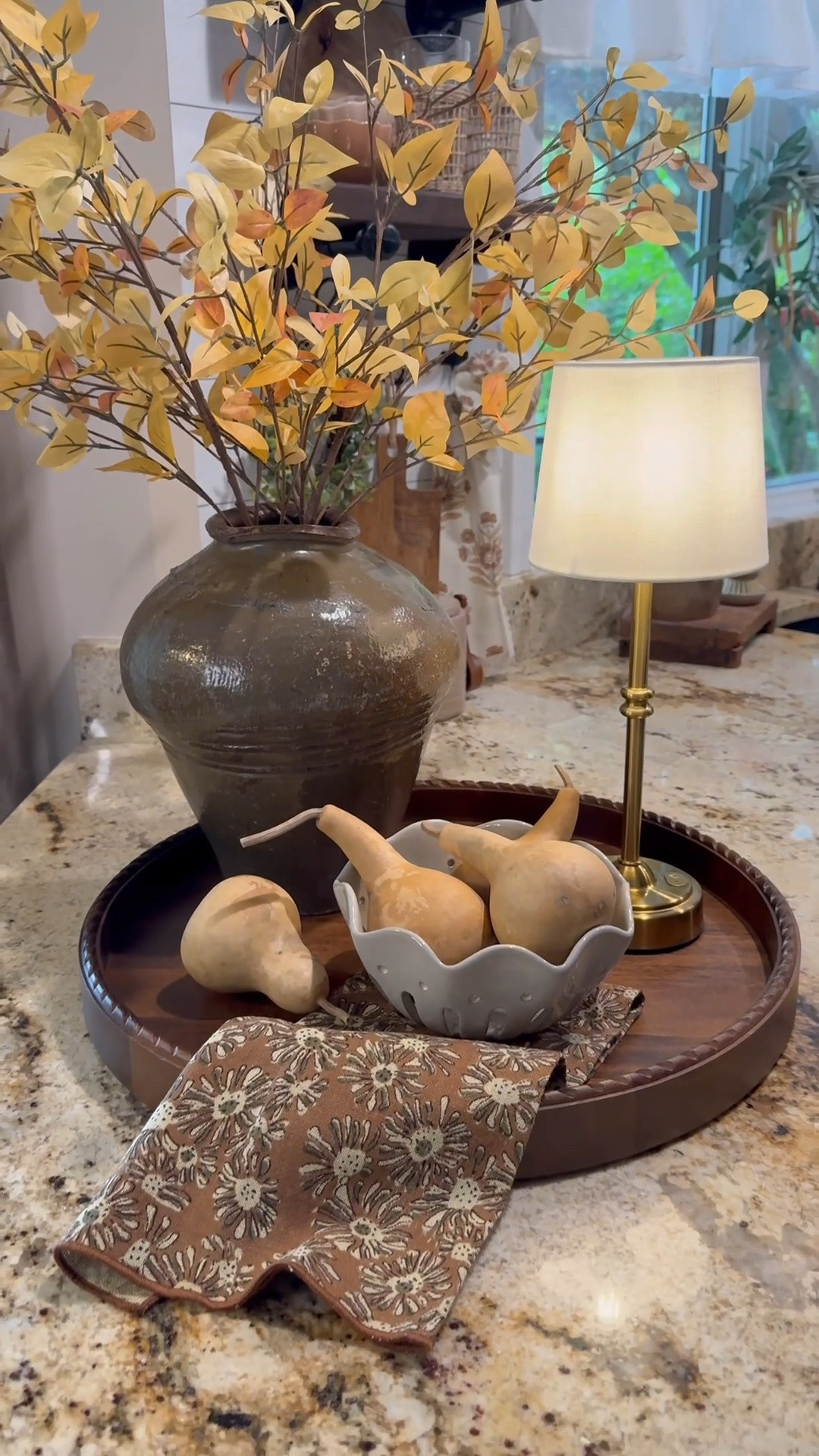 Late summer styling with a cozy fall nod 🍂
Follow @farmtotablecreations on Instagram for more home finds & styling inspo.

This little kitchen tray is styled simply, but every piece adds warmth and texture. I love mixing rich wood tones with soft ceramics and layering in those early seasonal hints—like dried stems and natural shapes—that gently ease us toward fall without rushing it.

#kitchenstyling #fallkitchendecor #latesummerdecor #countertopstyling #cozyhome #traydecor #scallopedbowl #neutralhome #kitchenlamp #vignettedecor #homefinds #kitchendecor #amazonfinds #target #targetfalldecor

#LTKSeasonal #LTKHome #LTKSaleAlert