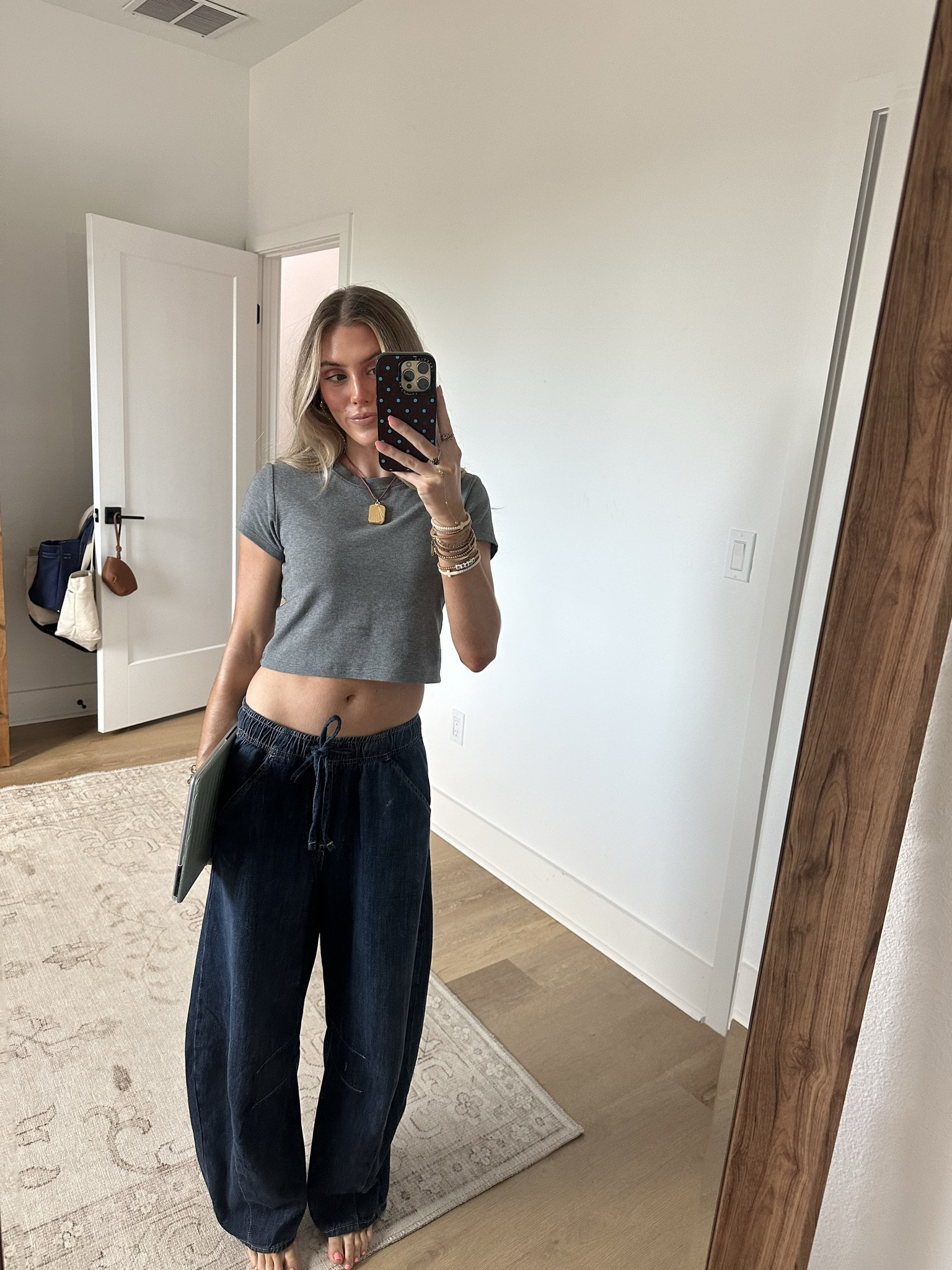 Casual outfit that literally feels like pajamas it’s so comfy. My baby tee is from Cuts Clothing (code SLOANEV) my jeans are from Gap size XS the horseshoe wide leg denim jeans. My necklace is @shophart x @RMS Beauty necklace collab  

#LTKootd #LTKSaleAlert #LTKdayinmylife