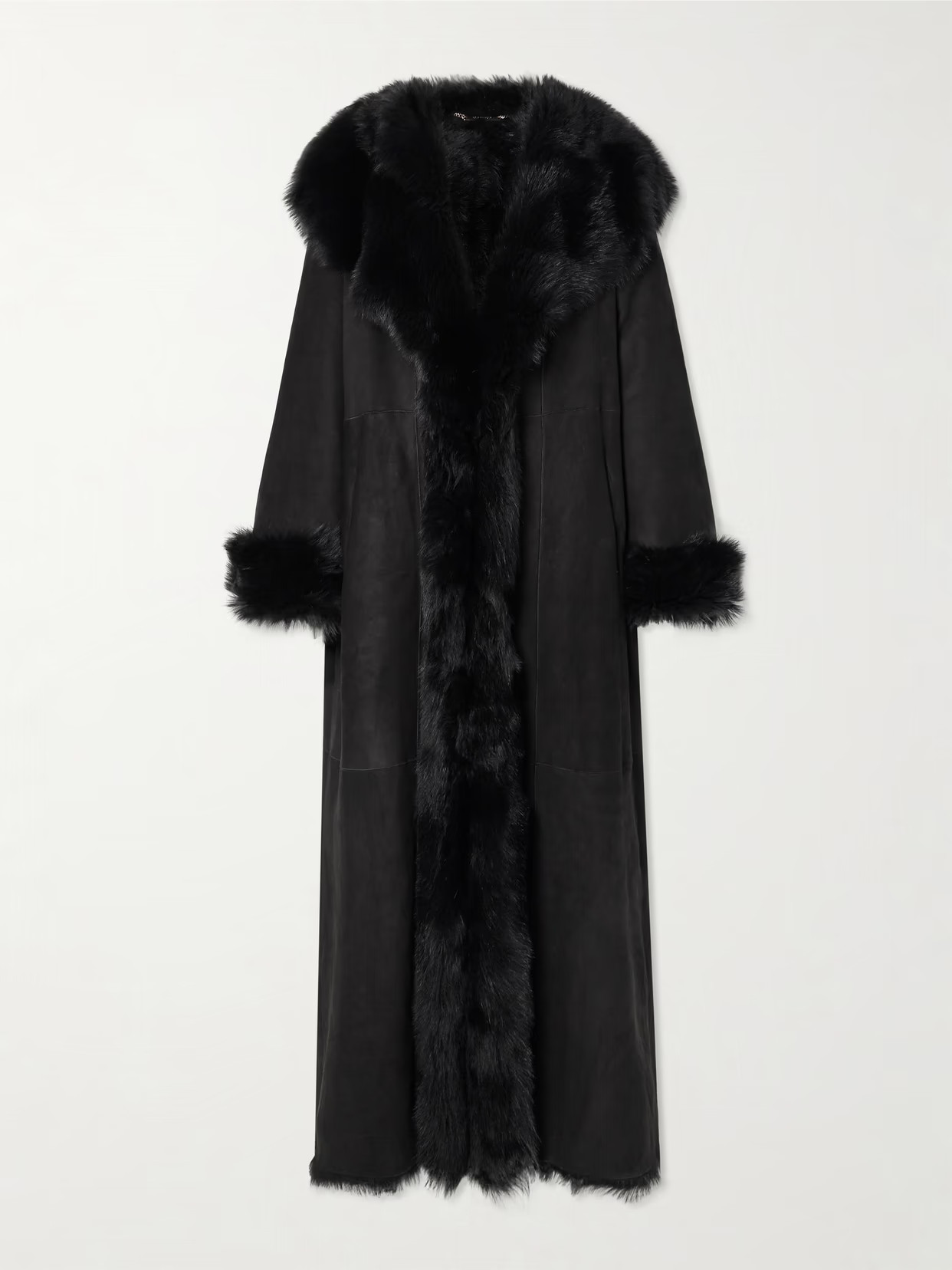 Nour Hammour - Marlene Shearling Coat - Black | NET-A-PORTER (US)