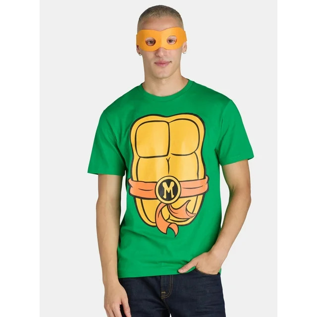 Teenage Mutant Ninja Turtles Men's Halloween Graphic Costume Tee with Short Sleeves, Michaelangel... | Walmart (US)