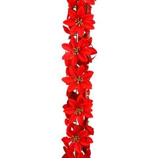 6ft. Red Satin Poinsettia Chain Garland by Ashland® | Michaels Stores