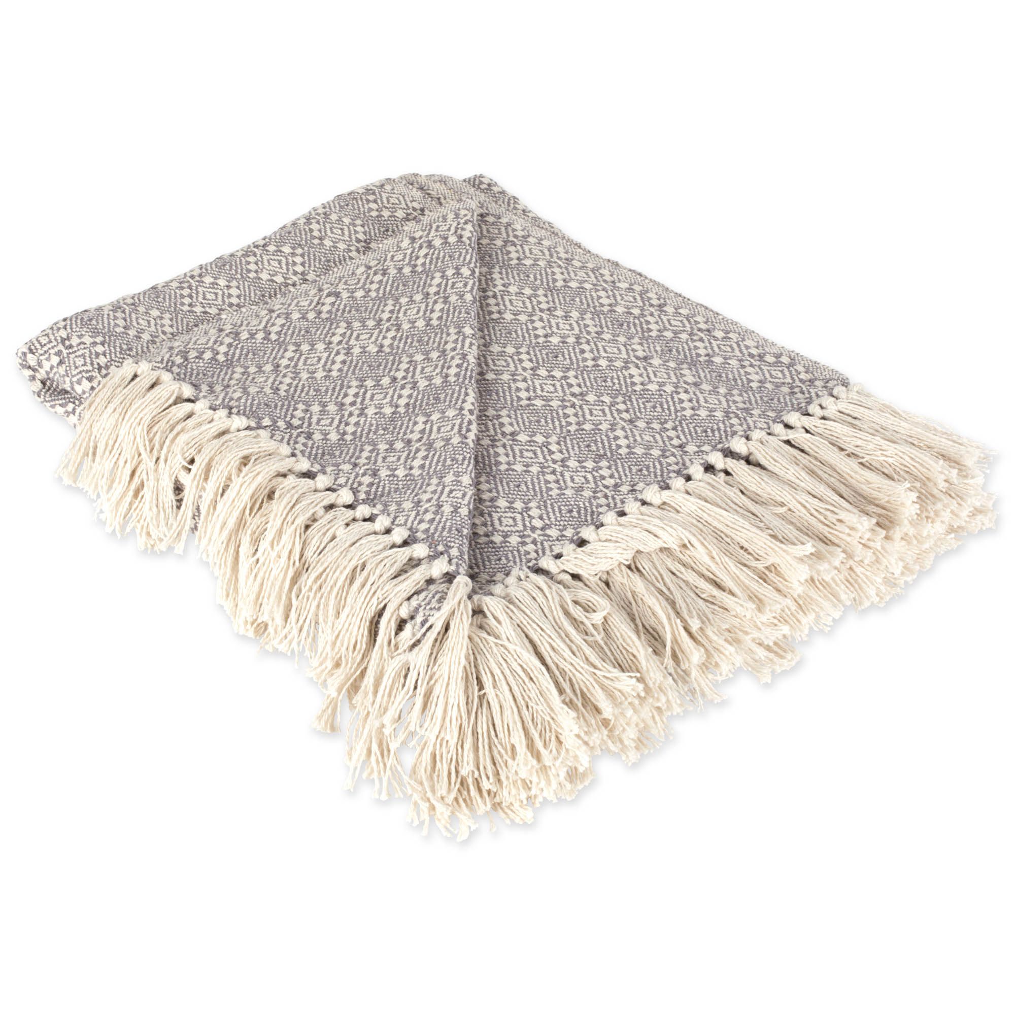 DII Rustic Farmhouse Cotton Diamond Patterned Blanket Throw with Fringe For Chair, Couch, Picnic,... | Walmart (US)