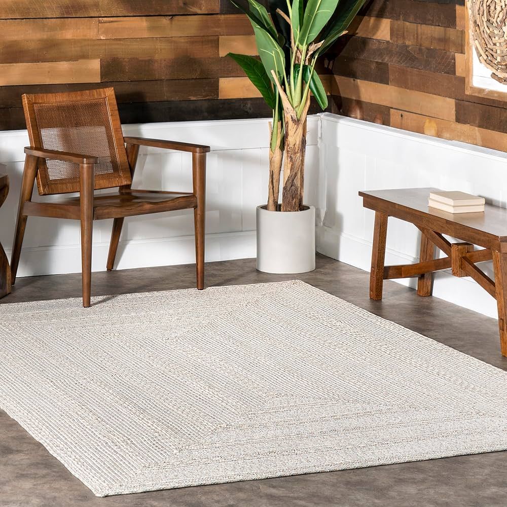 nuLOOM Rowan Braided Texture Indoor/Outdoor Area Rug, 6x9, Ivory | Amazon (US)